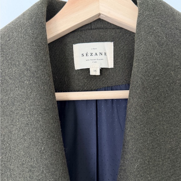 Sezane James coat Olive Green - Picture 4 of 6